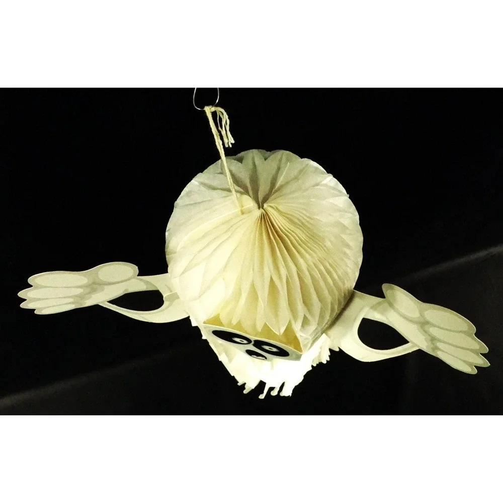 Vintage 1987 Beistle 14 In Ghost Tissue‎ Hanging Halloween Decoration in Package